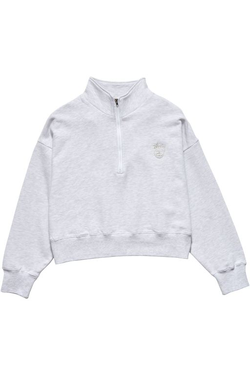 Stussy Womens Newport 1/4 Zip Fleece Sweaters White - FMEWG2576